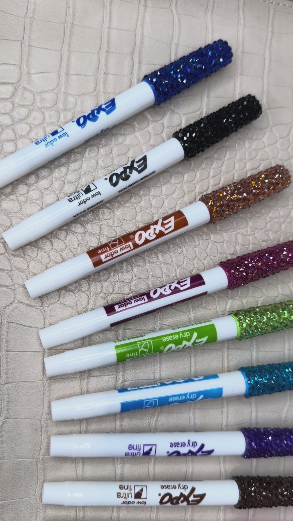 Bling Glass Rhinestones Dry Erase Fine & ULTRA FINE Markers 8 & 12 count