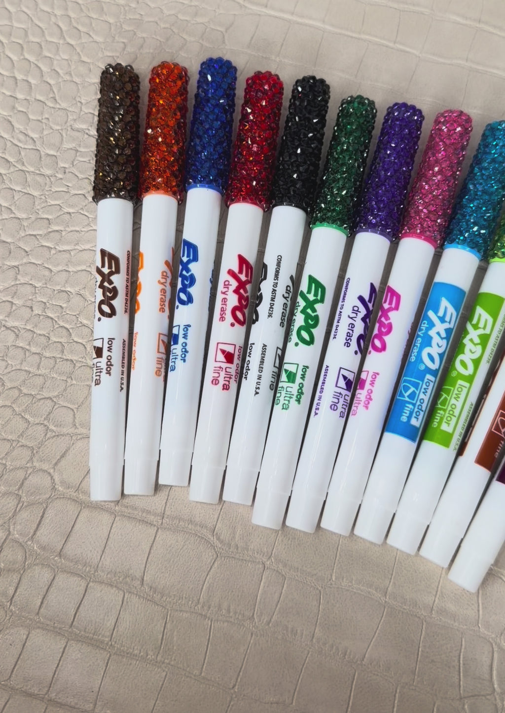 Bling Glass Rhinestones Dry Erase Fine & ULTRA FINE Markers 8 & 12 count